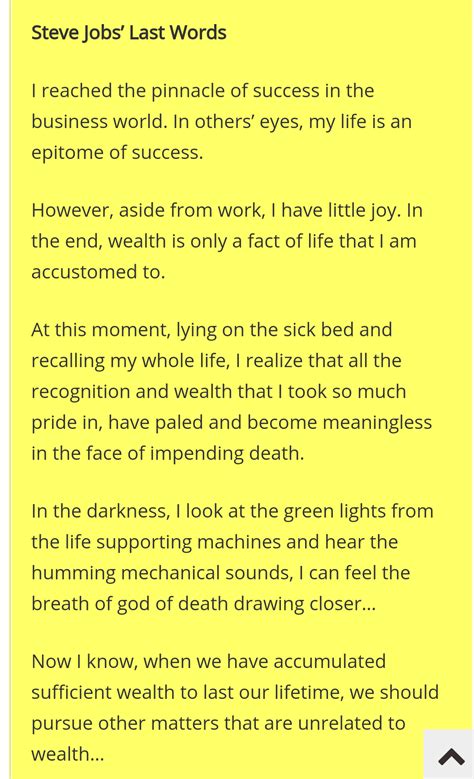 Steve Jobs Last Words