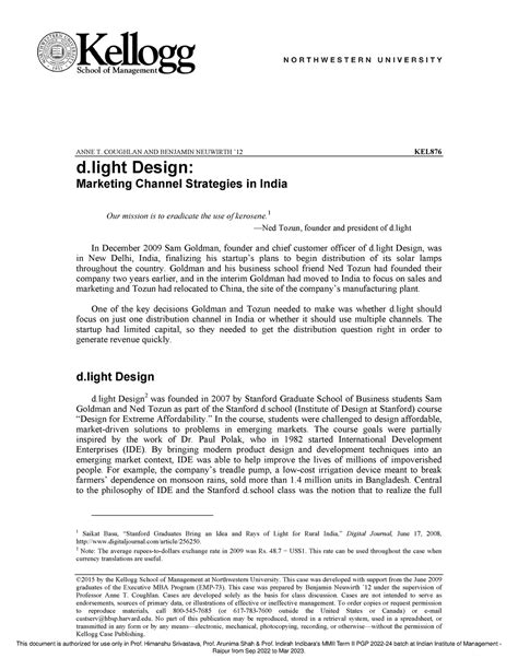 D.light Design Marketing Channel Strategies in India - ©2015 by the ...