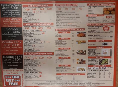 Menu at Mama Mea Pizza, Bhiwadi