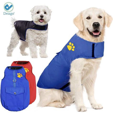 Deago Dog Jackets Winter Waterproof Reversible Doggie Coat With Pocket ...