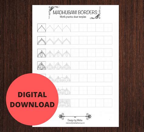 Buy MADHUBANI ART, LOTUS Practice Templates,patterns Training Sheets ...