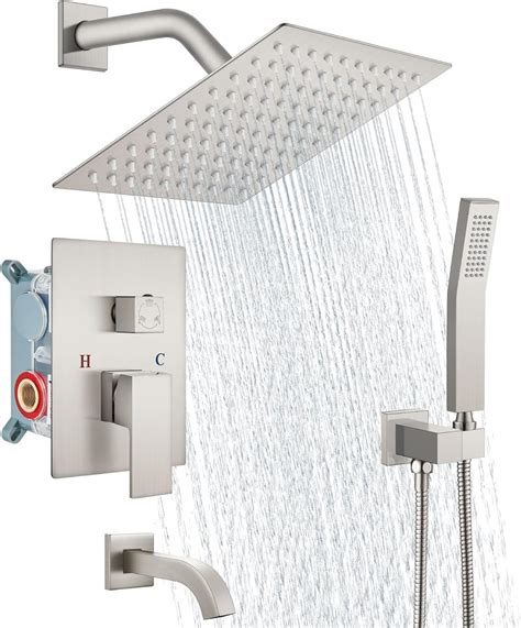 Buy Aolemi Brushed Nickel 8 Inch Rainfall Shower System Wall Mount ...