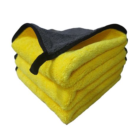 SOBBY 3 Pcs Microfiber Cloth 700 GSM Long Pile Dual Sided Coral Fleece ...