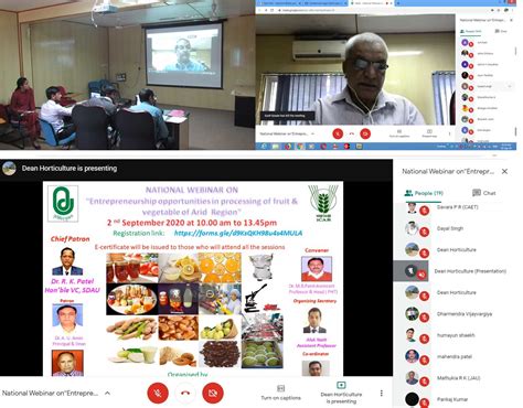 National Webinar on “Entrepreneurship opportunities in processing of ...