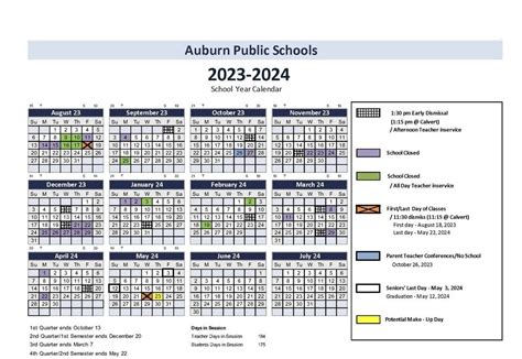 Auburn Student Calendar
