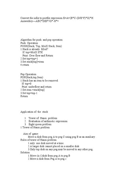 Image result for Algorithms of Push Operation with Explanation