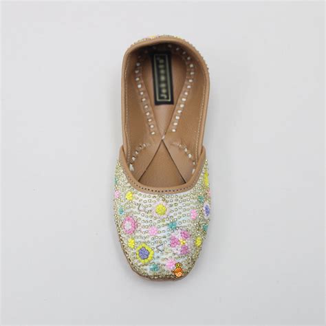 Multi Colour Thread And Bead Work Jutti