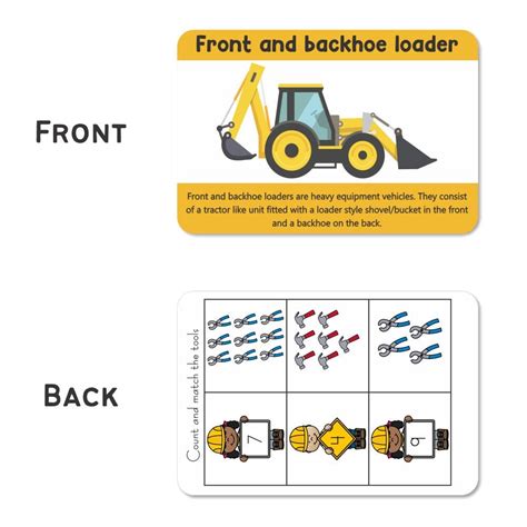 Construction Tools and Vehicles Flash Cards – Zooplay India