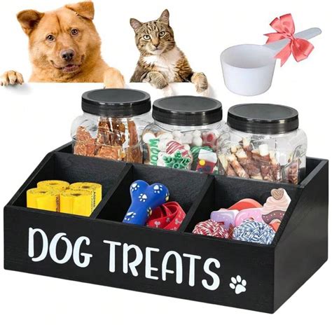 Large Dog Snack Container, Cat Food Storage Container With 3 Cans And 3 ...