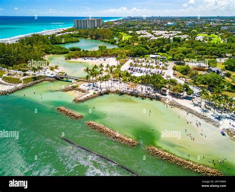 DuBois Park, Jupiter Beach and inlet, areal views, Florida, USA Stock ...