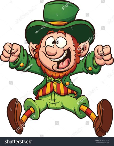 Happy cartoon leprechaun. Vector clip art illustration with simple ...