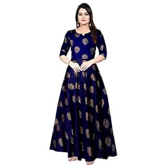 Buy Trendy Fab Women's Rayon Maxi Night Gown (Son_6684, Multicolour ...