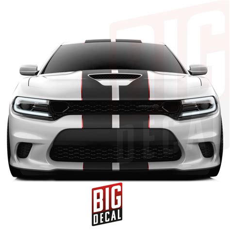 Premium Hood Roof Front Rear Bumper Car Vinyl Racing Stripe Wrap Decal Sticker Graphic Scat Pack ...