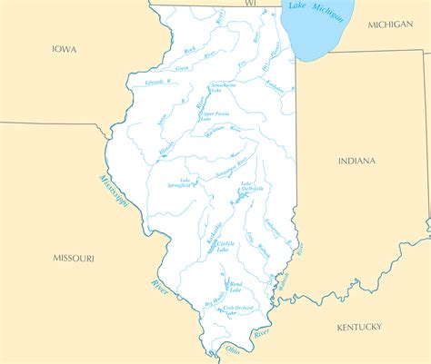 Map Of Illinois Lakes And Rivers