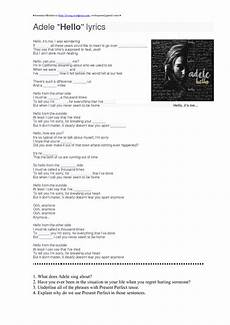testo adele rolling in the song worksheet hello by adele present testo adele rolling in the song worksheet hello by adele present
