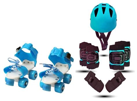 Kids Roller Skates Set with Helmet, Knee Pads, Elbow Pads and Wrist Gu ...