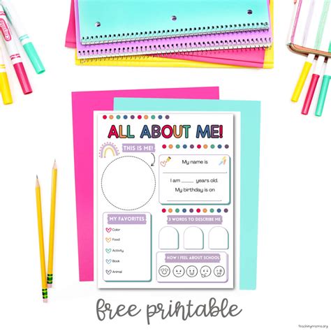 All About Me - Free Printable - Teaching Mama