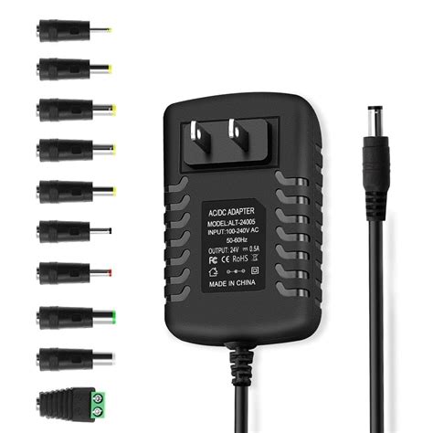 24V 0.5A 500mA DC Power Supply Adapter 24V AC Adapter 100-240V 50-60Hz ...