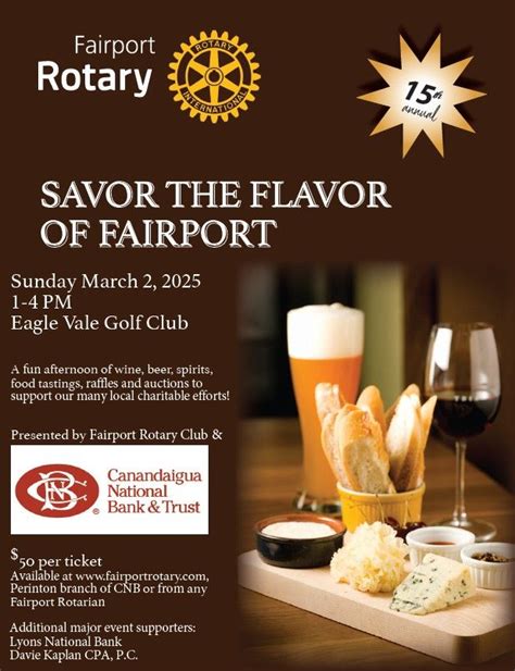 Savor the Flavor of Fairport, Eagle Vale Golf Club, Fairport, 2 March ...