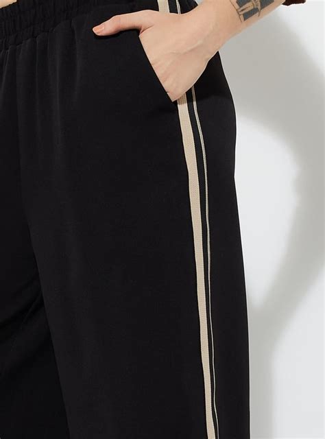 Buy ALAYA F x URB_N Women Side Taped Wide Leg Trousers Online at just ...