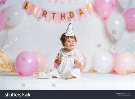 First Years Birthday Happy Little Girl Stock Photo 1803427168 ...