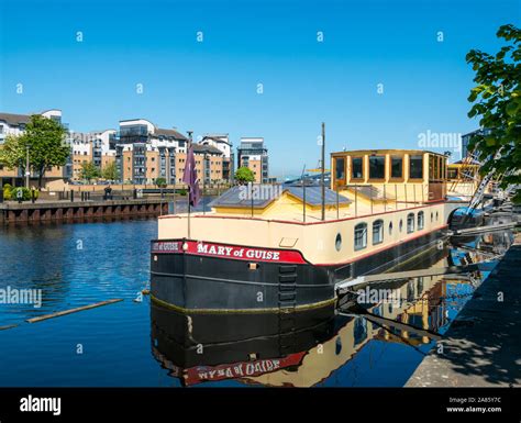 Mary of Guise named barge, Water of leith river, The Shore, Edinburgh ...
