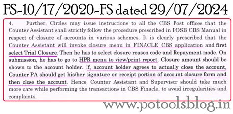 Directorate guidelines to be followed for closure of accounts in CBS ...