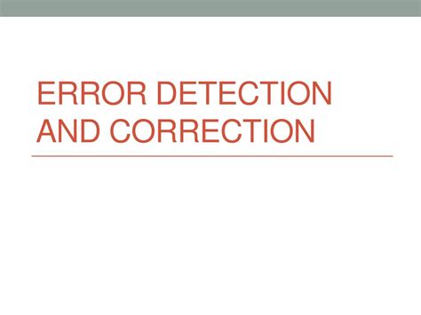 Image result for Error Detection and Correction