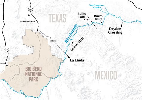 Lower Canyons Rio Grande Map