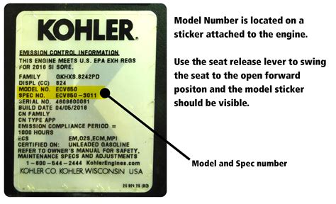 Image result for Kohler Engine Model Number