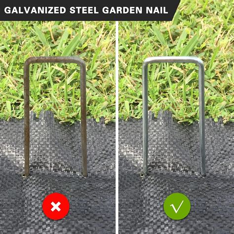 Buy FOAZ 6 Inch Galvanized Landscape Staples, 11 Gauge Silver U-Shaped ...