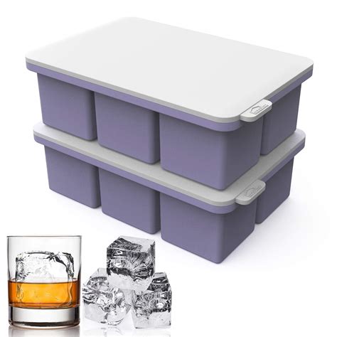 Mossime Large Ice Cube Moulds: 2 Packs Extra Large Ice Cube Tray with ...