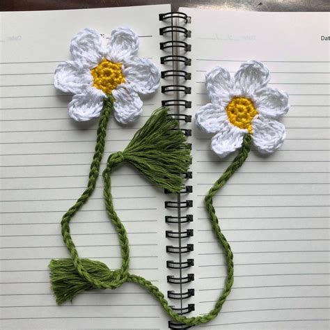 crochet flower bookmark