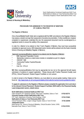 Fillable Online keele ac PROCEDURE FOR ADMISSION TO THE bb - Keele ...