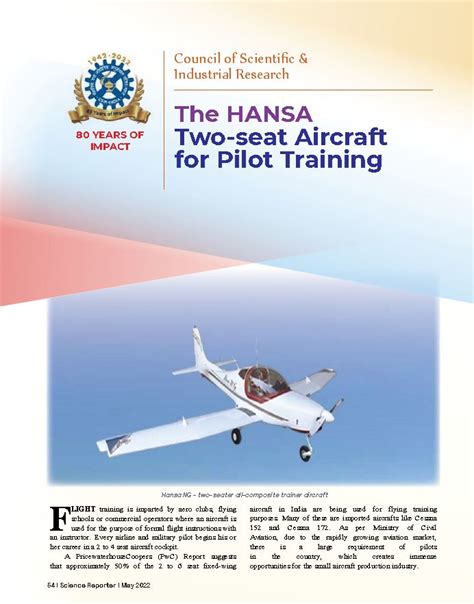 "The HANSA Two-seat Aircraft for Pilot Training" published in Science ...