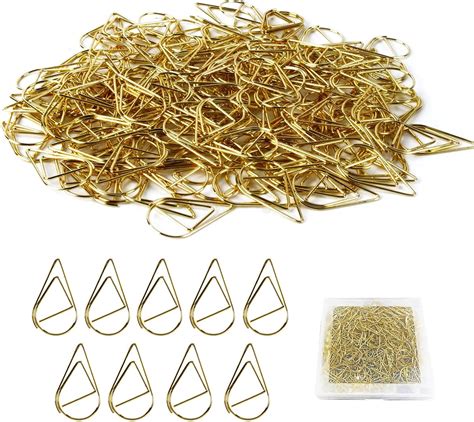GWAWG 150 PCS Metal Paper Clips Bookmarks Small Paper Clips Gold Paper ...