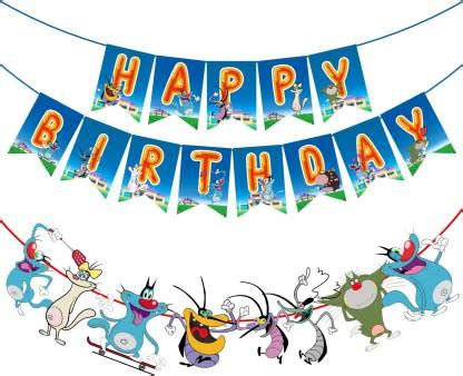 ZYOZI Oggy & The Cockroaches Birthday Supplies Cartoon Theme Decoration ...