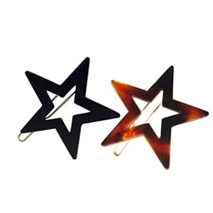 Parcelona French Twin Star Set of 2 Brown Shell N Black Celluloid ...