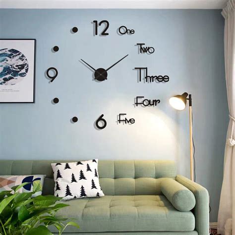 3D DIY Large Wall Clock Mirror Surface Modern India | Ubuy