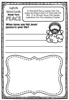 ADVENT ACTIVITIES **WEEK TWO ** PEACE by Little Angel Education | TPT