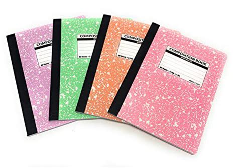 Assorted Colored Marble Composition Books (Wide Ruled, 4 Pack ...