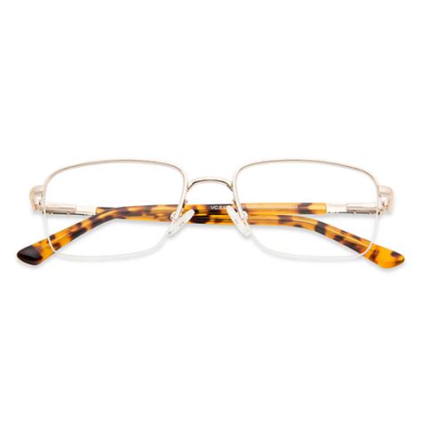 Buy Gold Tortoise Half Rim Rectangle Vincent Chase SLEEK STEEL VC ...