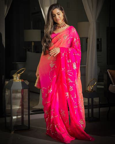 Buy Persian Pink Pure Chiffon Saree online in India at Best Price | Aachho