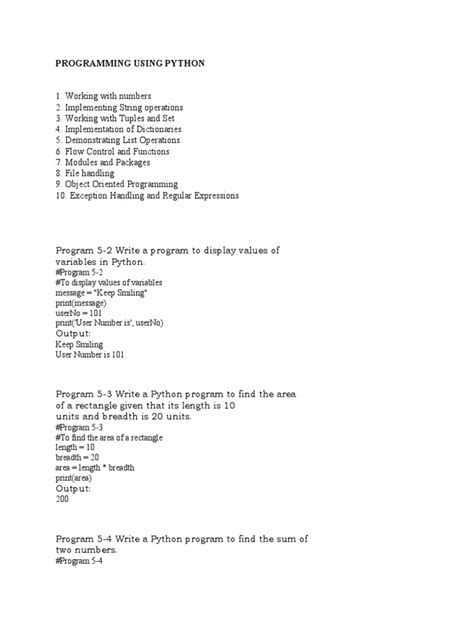 Image result for Python Programs PDF