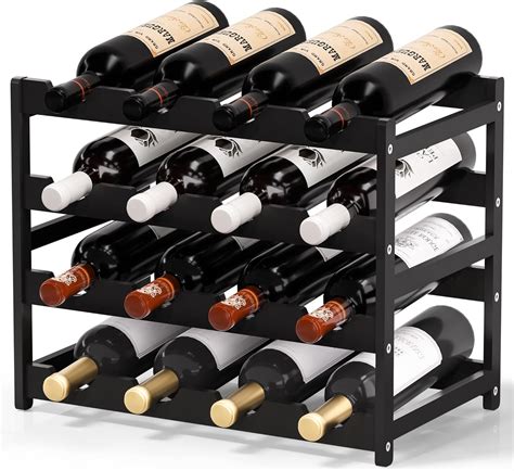 Amazon.com: Ruichang Wine Rack Sturdy Wine Countertop，Bamboo Wine ...