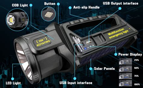 Lucario1000000 Lumens Spotlight, Rechargeable Led Spotlight Flashlight ...
