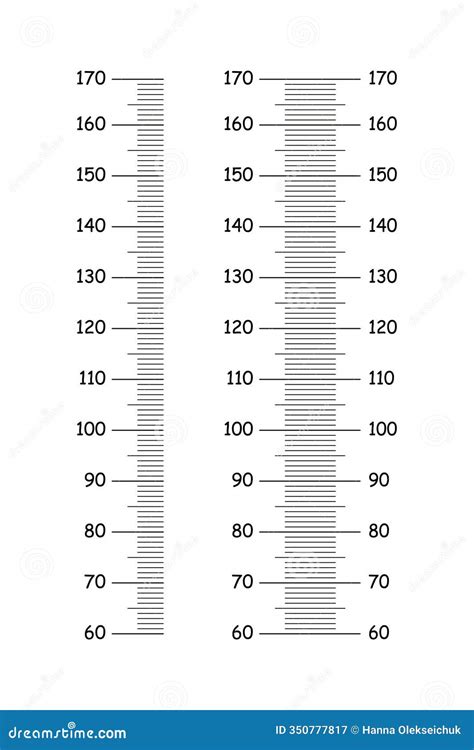 Set of Kids Height Chart from 60 To 170 Centimeters. Templates for Wall Growth Stickers. Stock ...