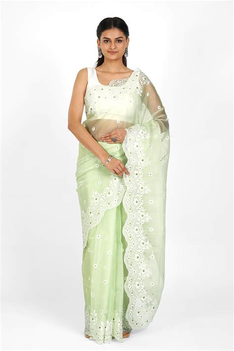 Teejh Vaishaka Embroidered Organza Saree