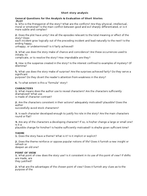 Image result for Short Story Analysis