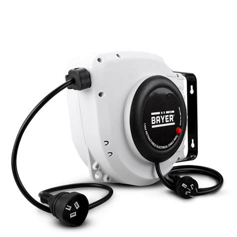 15M Retractable Electrical Cable Extension Lead Power Cord Reel Wall M ...